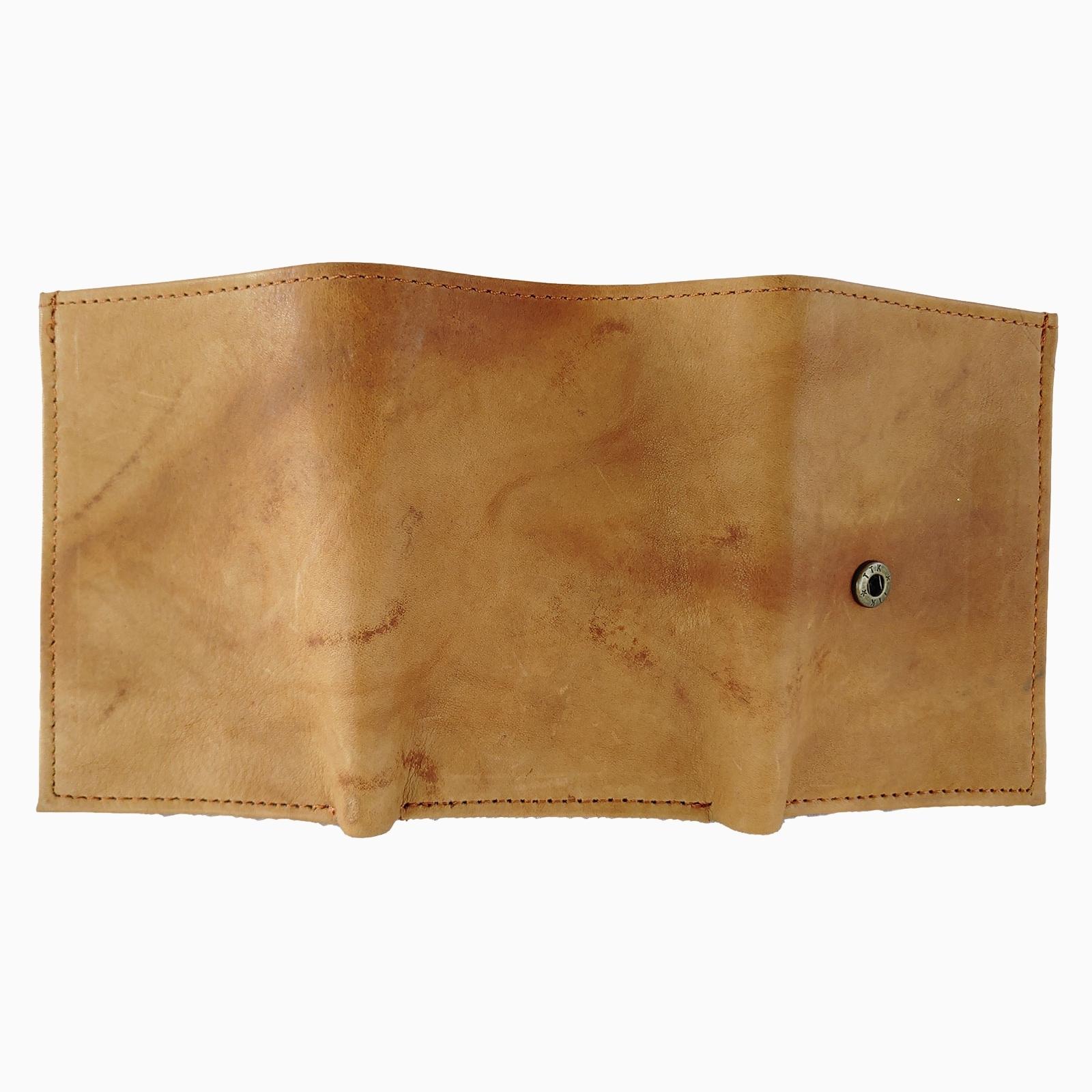  Men Real Leather Trifold Wallets Card Slots Blocking Slim Wallet Handmade Purse